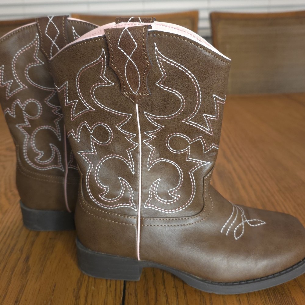 wonder nation Brown and Pink Kids Western‎ Boots
